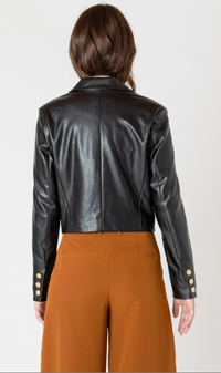 Dex Faux Leather Cropped Jacket