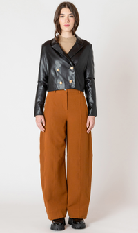 Dex Faux Leather Cropped Jacket