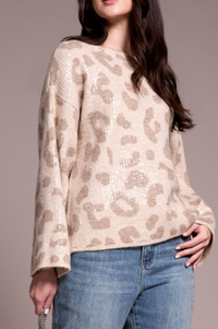 Tribal L/S Crew Neck Sweater w/Sequins
