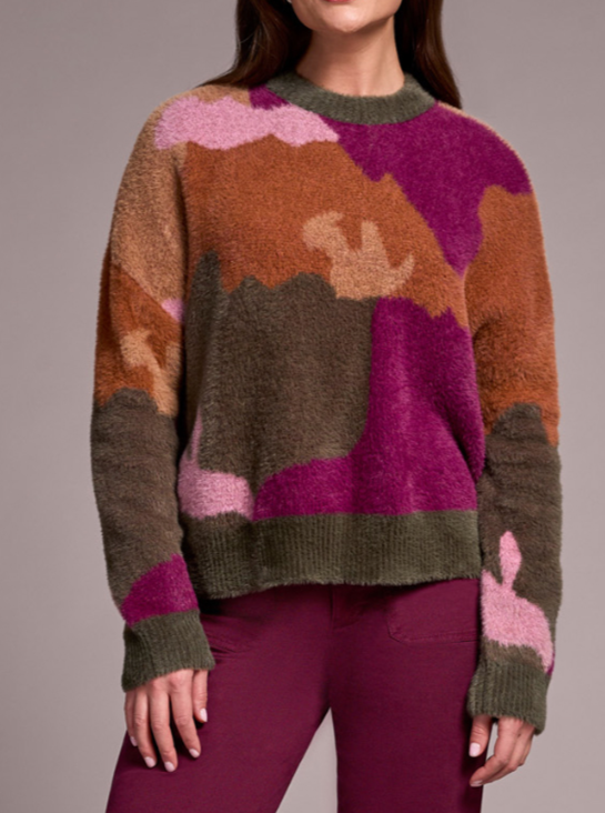 Tribal Abstract Camo Intarsia Sweater