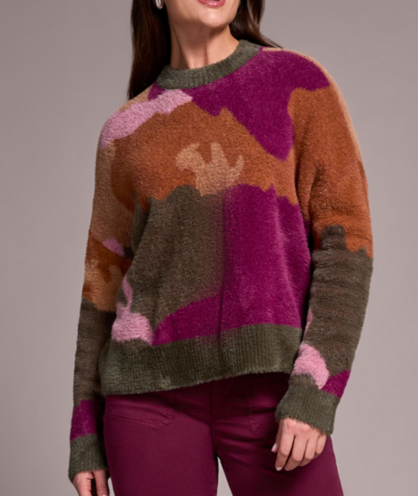 Tribal Abstract Camo Intarsia Sweater