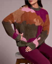 Tribal Abstract Camo Intarsia Sweater