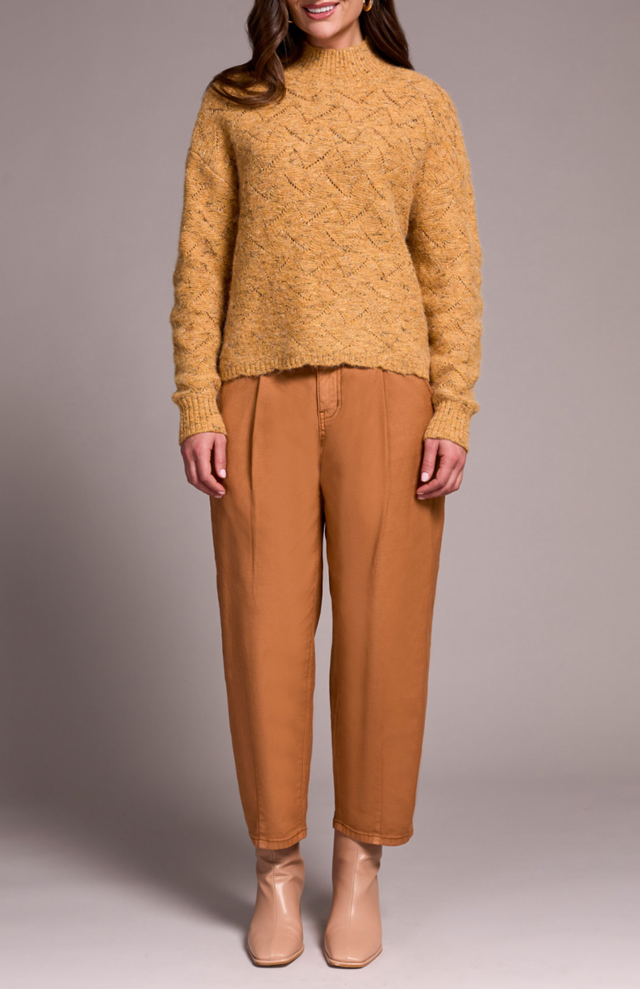 Tribal Textured Sweater-Turmeric