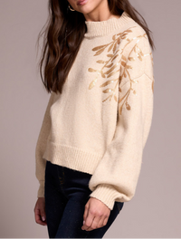 Tribal Mock Neck Sweater w/Sequins