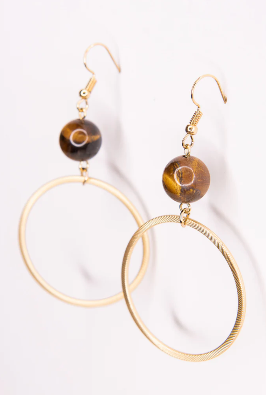 Tiger Eye w/Hoop Earrings