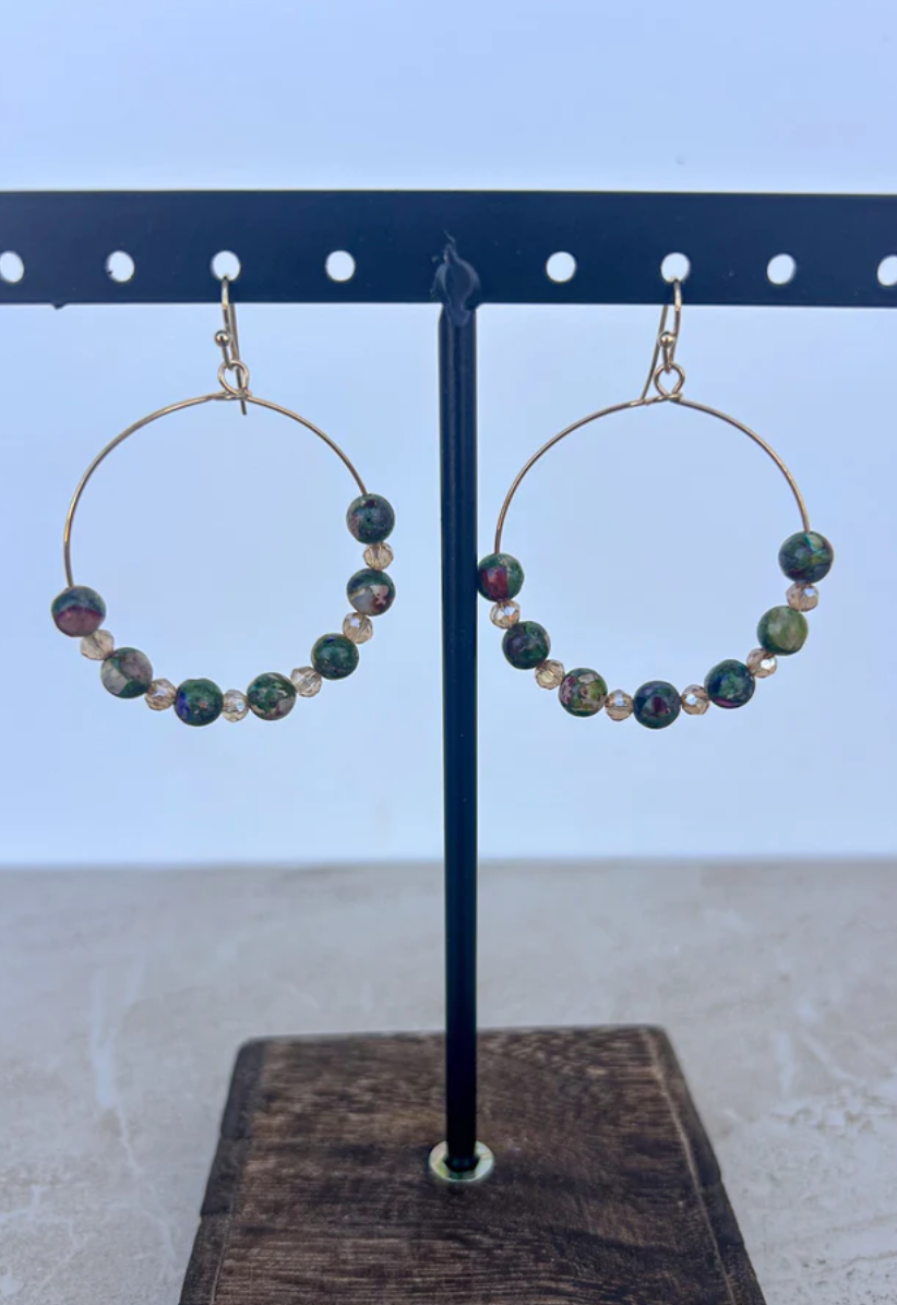 Beaded Hoop Earring