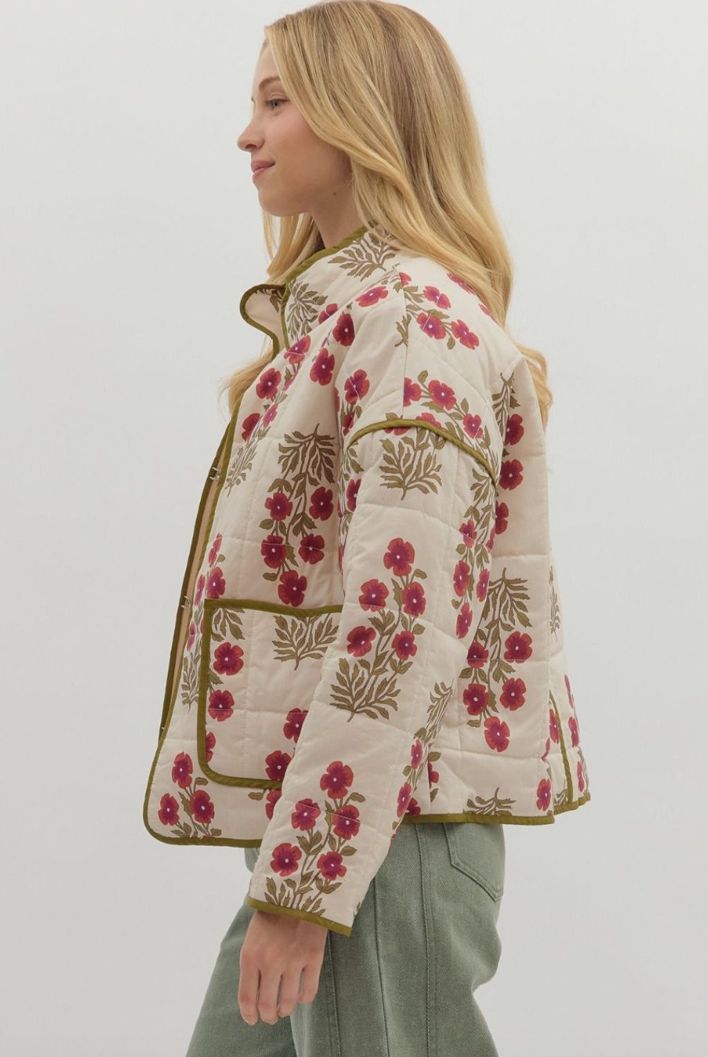Botanical quilted jacket