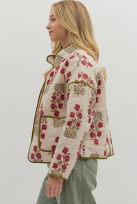 Botanical quilted jacket