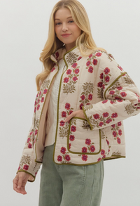 Botanical quilted jacket