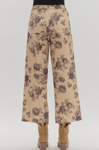 Floral Pattern Ankle-Length Pants