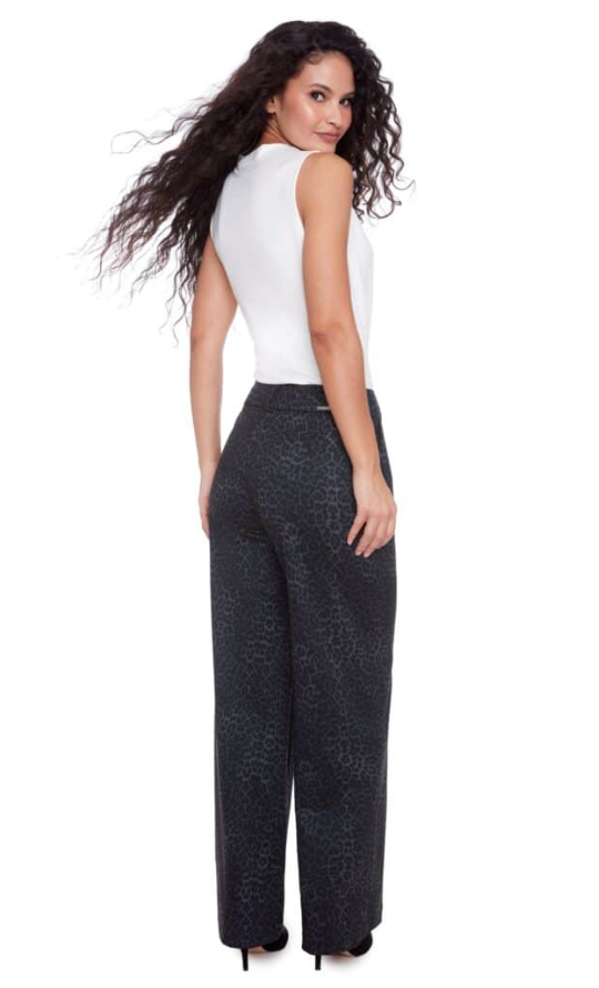 Animal Print Wide Leg Ponte Pant