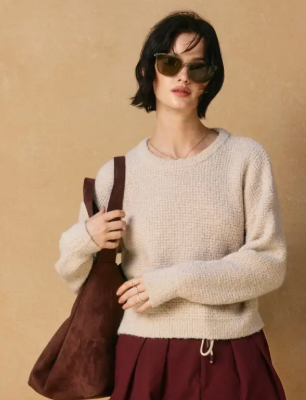 Peach Fuzz Crewneck Sweater
