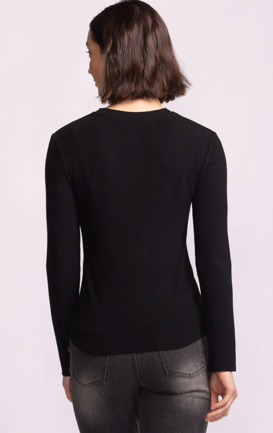 Tellem Long Sleeve Top-Black