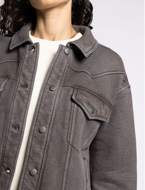 Marion Sweatshirt Jacket-Coffee Bean