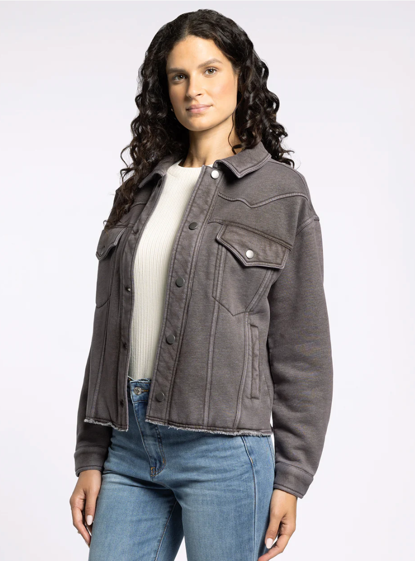 Marion Sweatshirt Jacket-Coffee Bean