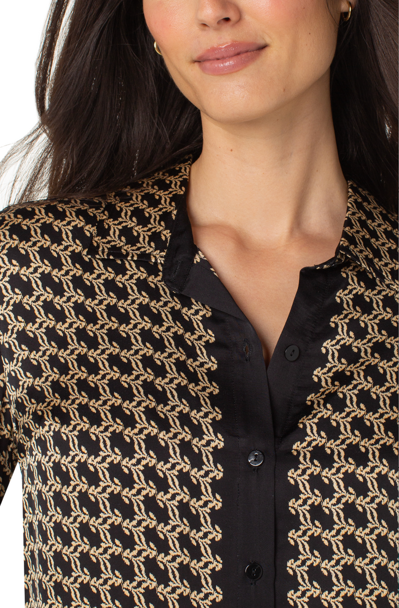 Liverpool Button Front Printed Blouse