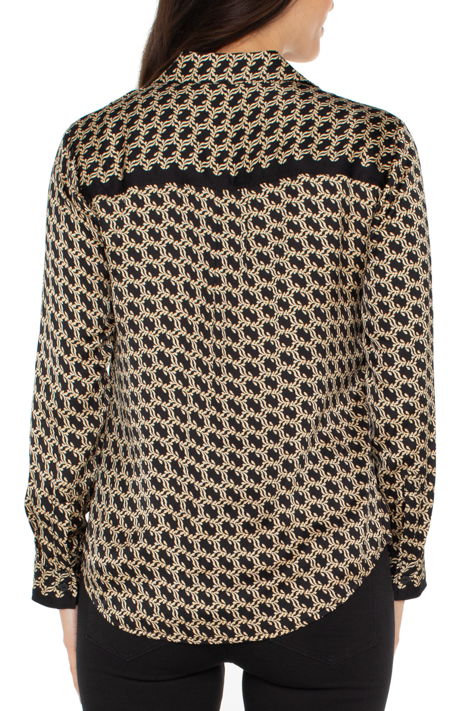 Liverpool Button Front Printed Blouse