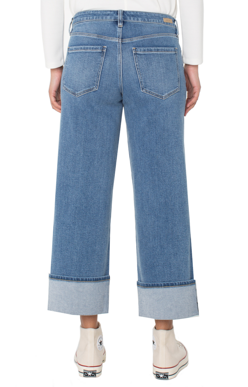 Liverpool Morgan Cuffed Wide Leg Denim
