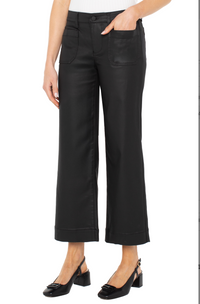 Liverpool Coated Wide Leg Patch Pockets