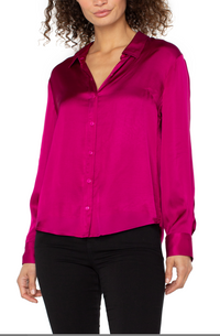 Liverpool Button Front Shirt-Fuchsia