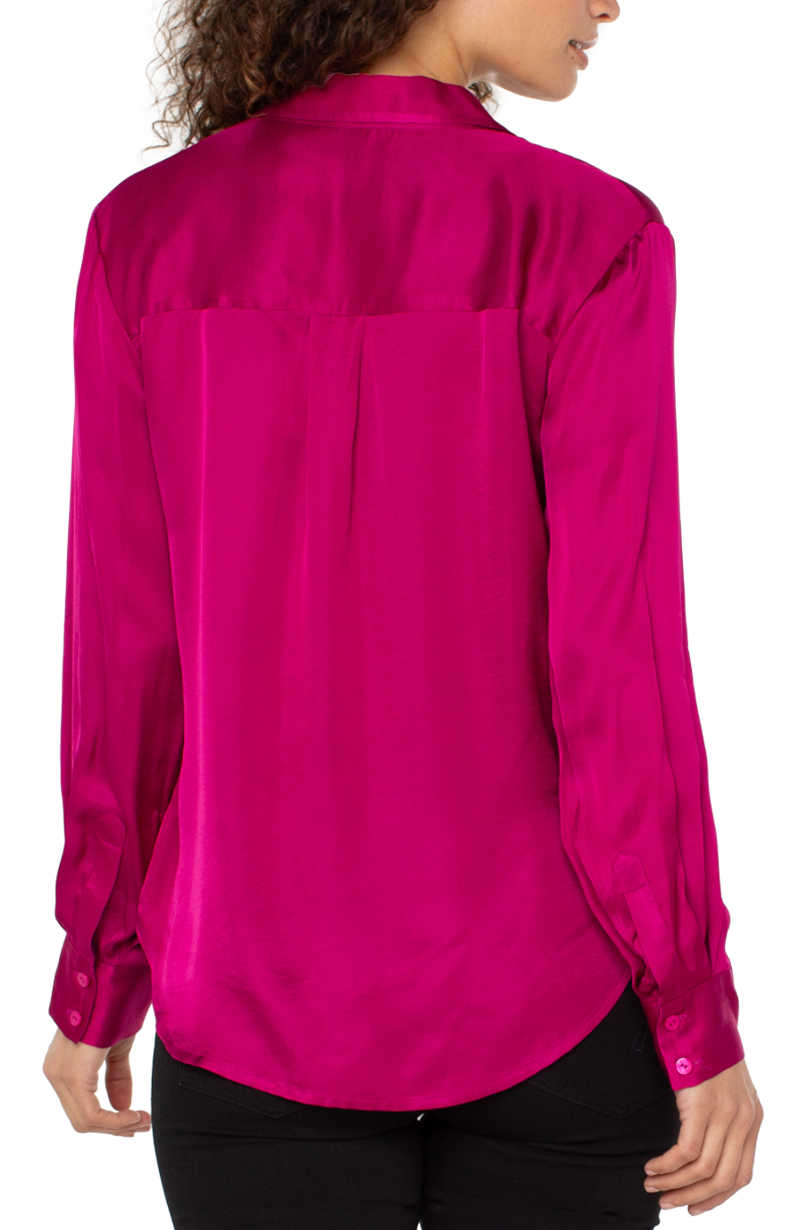 Liverpool Button Front Shirt-Fuchsia