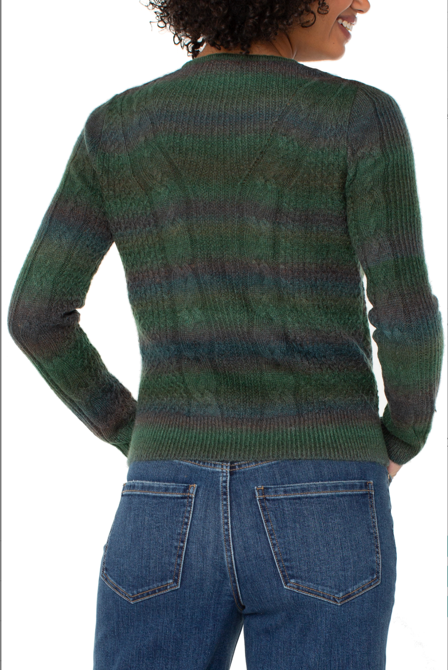 miR Liverpool Drop Shoulder V-neck Sweater Emerald Multi Spyde