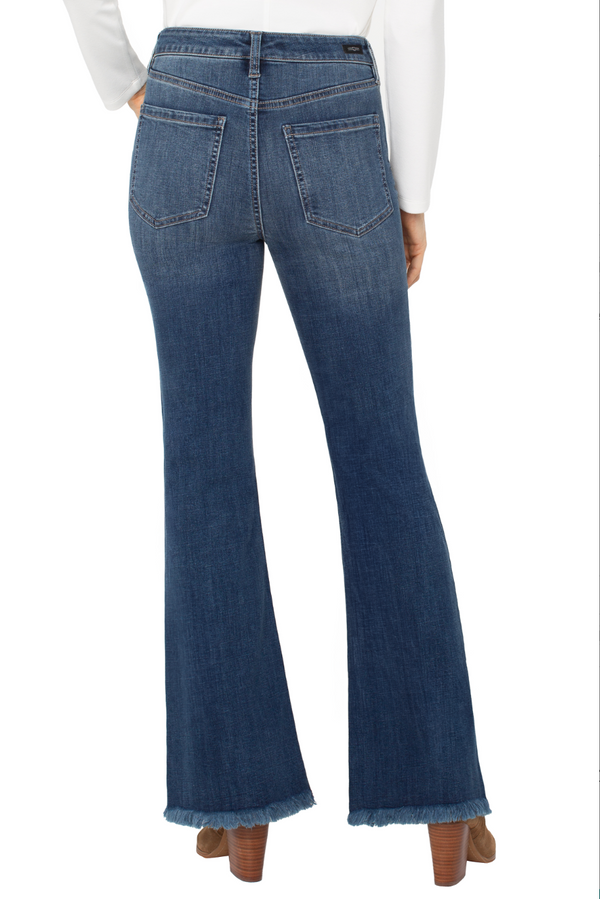 Liverpool Hannah Flare w/Fray Hem-Sycamore