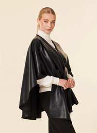 Faux Leather Wrap-Black