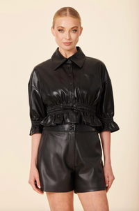 Faux Leather Perforated Short