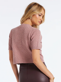 E'Toile Cable Cardigan-Blush