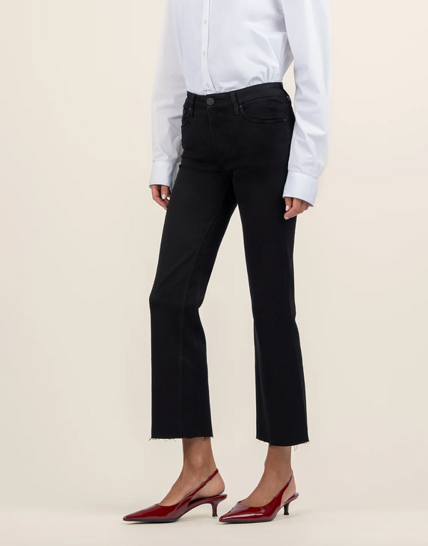 Kut Kelsey Mid Rise Ankle Flare-Black