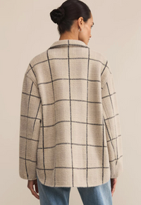 Z Supply Bronx Plaid Sweater Knit Jacket