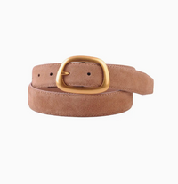 Suede Belt with Organic Shape Buckle
