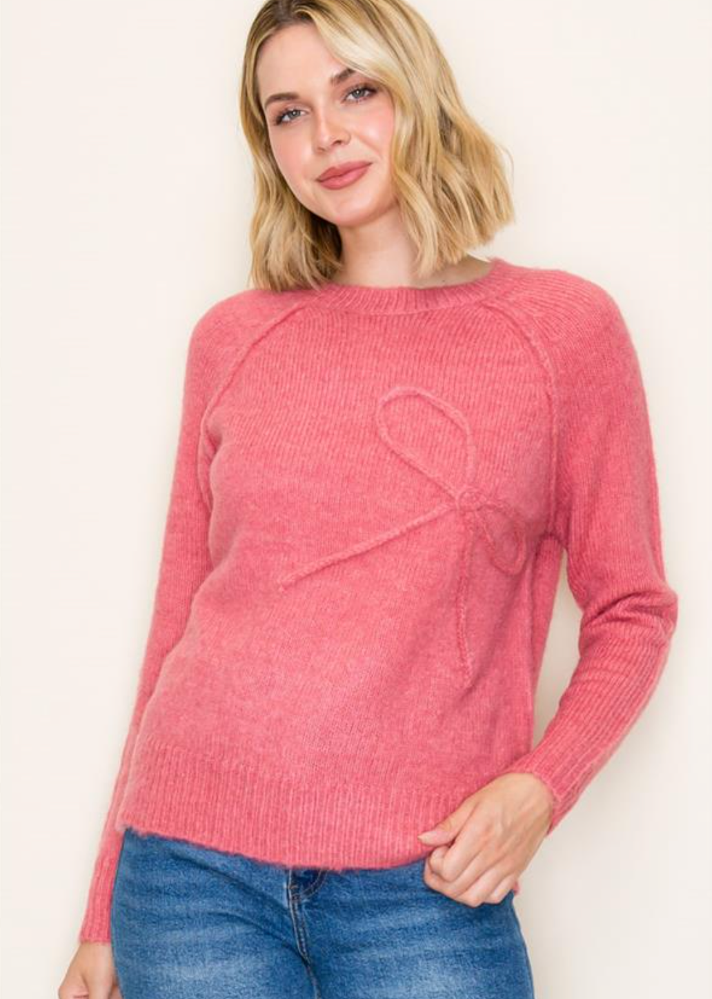 Bow Sweater-Berry
