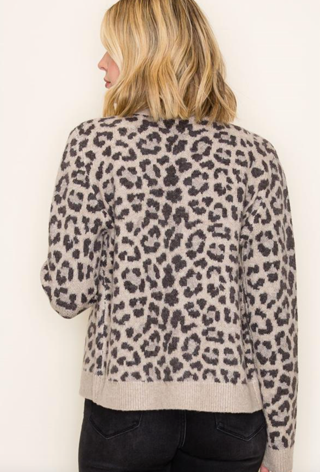 Leopard Button Front Cardigan