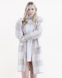 Plaid Coatigan-Beige