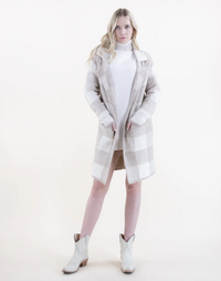 Plaid Coatigan-Beige