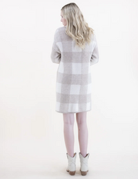 Plaid Coatigan-Beige