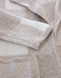Plaid Coatigan-Beige