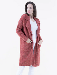 Notch Lapel Heathered Coatigan