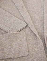 Notch Lapel Coatigan-Khaki