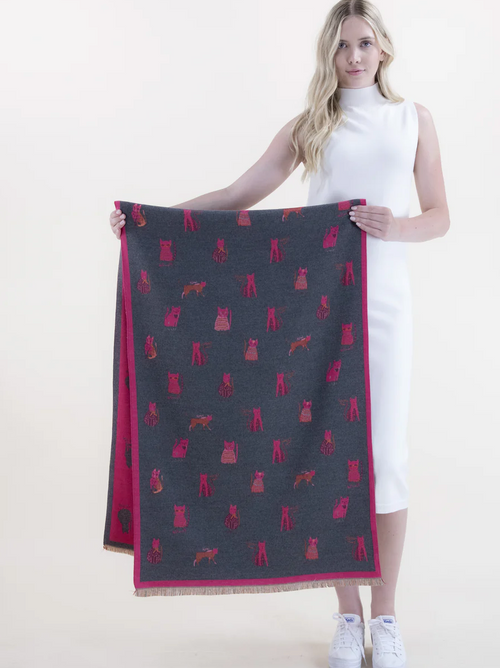 Cat Pattern Pashmina Scarf