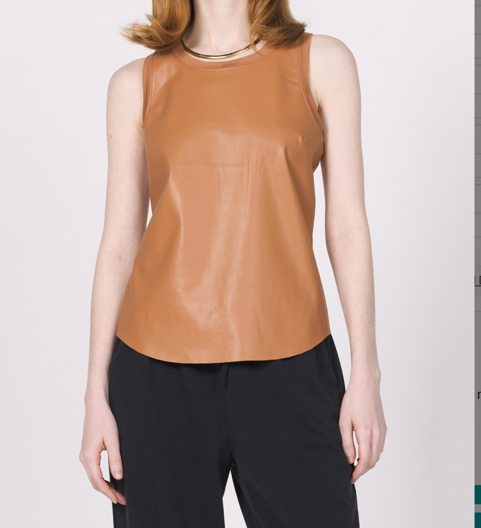 Carmela Vegan Leather Tank - Sugar