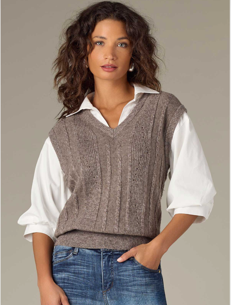 Shirt/Vest Twofer Sweater