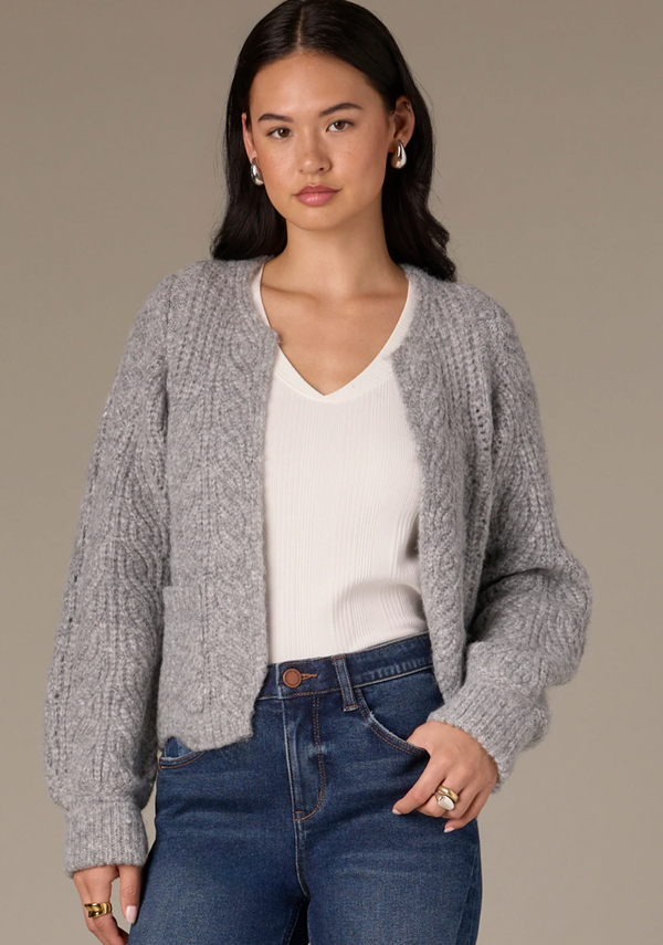 Open Front Cable knit Cardigan