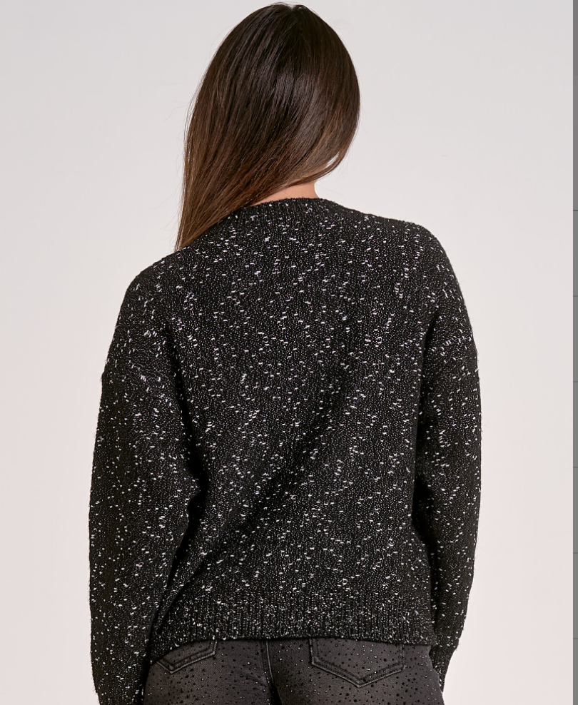 Elan Crew Neck Sweater w/Sequin Bow