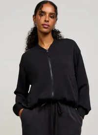 Modal Bomber Jacket-Black