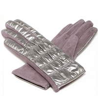 Metallic Puffer Texting Gloves