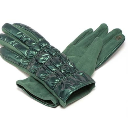 Metallic Puffer Texting Gloves