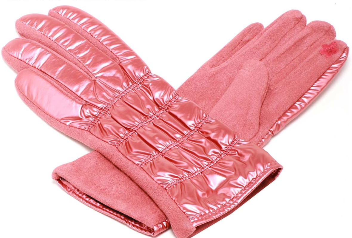 Metallic Puffer Texting Gloves